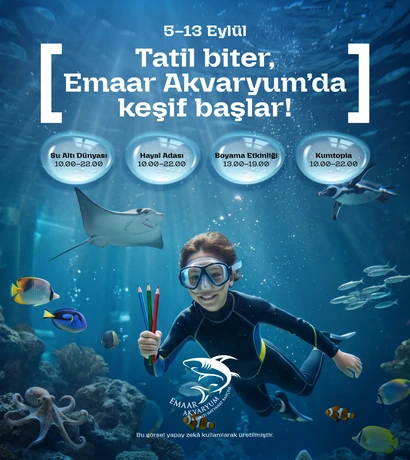 Okula dönüş şenliği Emaar Akvaryum kart görseli