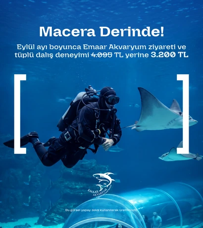 Eylül tüplü dalış kampanyası Emaar Akvaryum kart görseli