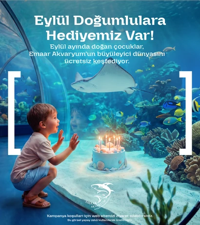 Eylül doğum günü kampanyası Emaar Akvaryum kart görseli